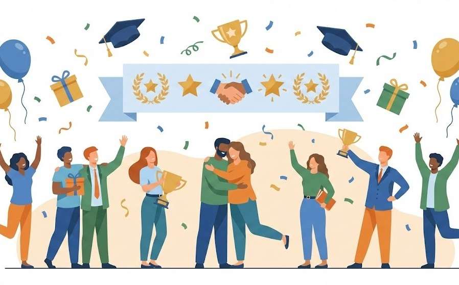 ilustrasi expression of congratulations dan ungkapan selamat untuk materi bahasa inggris