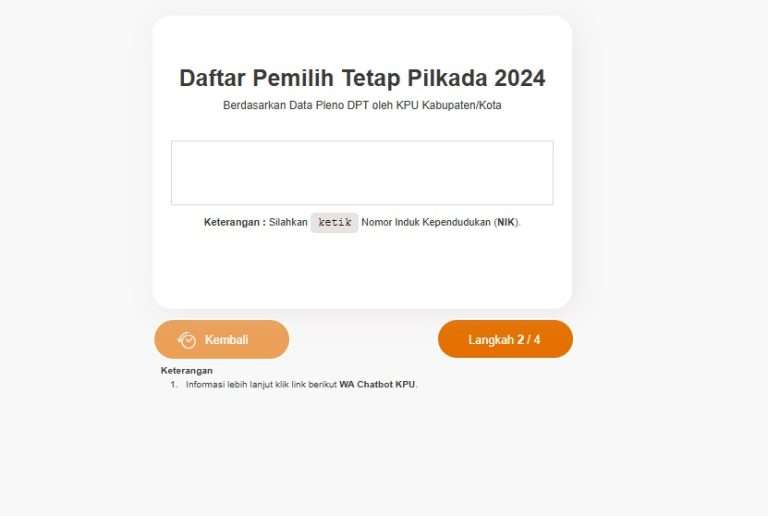 Memeriksa Daftar Pemilih Tetap (DPT) Secara Online melalui Situs KPU