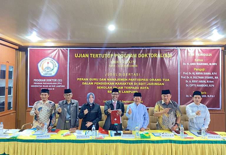 Abdul Hakim Selesaikan Ujian Tertutup Program Doktor di Universitas Islam An Nur Lampung