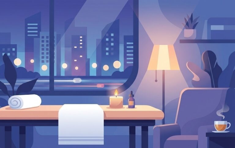 pijat panggilan surabaya suasana tenang di dalam rumah dengan pemandangan kota dari balik jendela