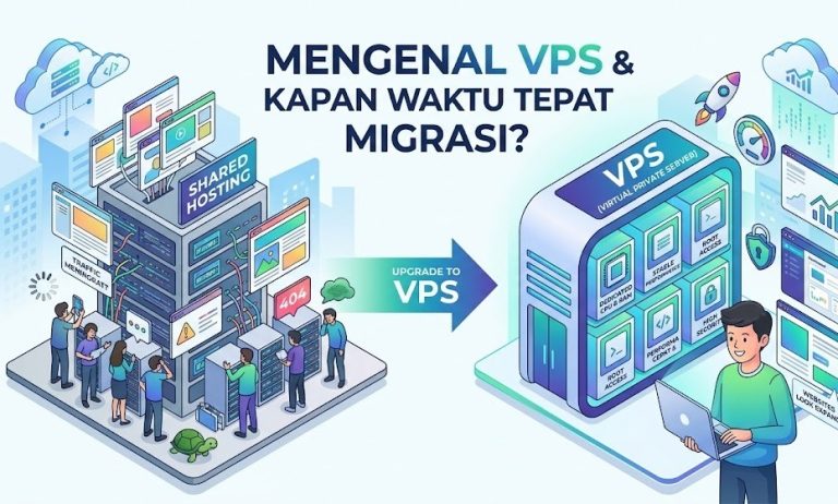 Perbandingan shared hosting dan vps hosting menunjukkan performa website lambat ke cepat dan migrasi server virtual