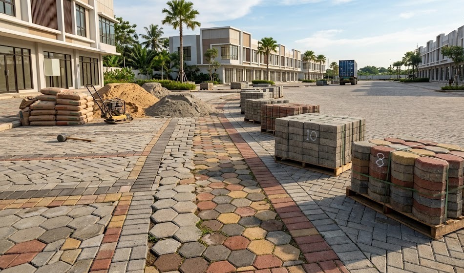 paving block berkualitas berbagai mutu beton untuk proyek jalan perumahan dan area parkir ruko jabodetabek harga 2026