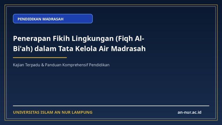 Penerapan Fikih Lingkungan (Fiqh Al-Bi'ah) dalam Tata Kelola Air Madrasah