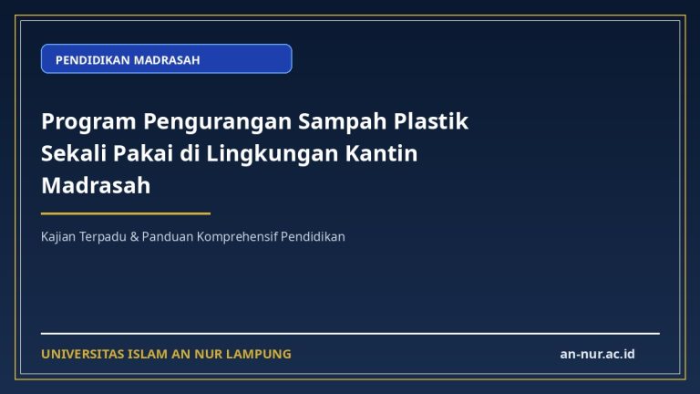 Program Pengurangan Sampah Plastik Sekali Pakai di Lingkungan Kantin Madrasah