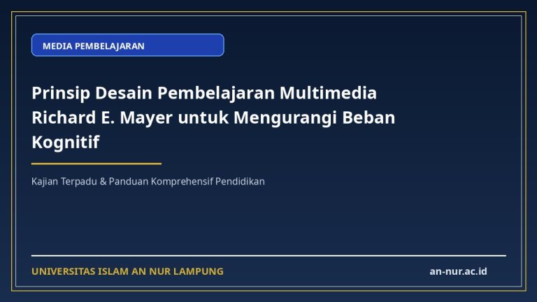 Prinsip Desain Pembelajaran Multimedia Richard E. Mayer untuk Mengurangi Beban Kognitif