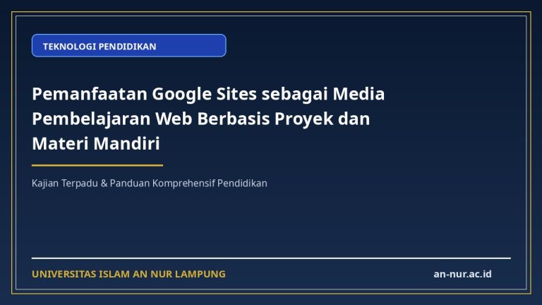 Pemanfaatan Google Sites sebagai Media Pembelajaran Web Berbasis Proyek dan Materi Mandiri