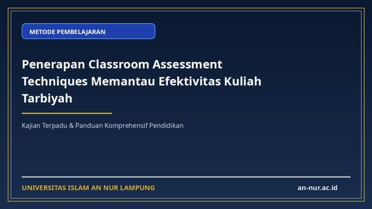 Penerapan Classroom Assessment Techniques Memantau Efektivitas Kuliah Tarbiyah