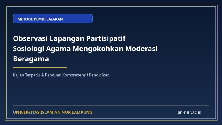 Observasi Lapangan Partisipatif Sosiologi Agama Mengokohkan Moderasi Beragama
