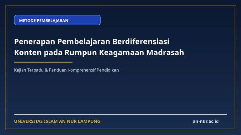 Penerapan Pembelajaran Berdiferensiasi Konten pada Rumpun Keagamaan Madrasah