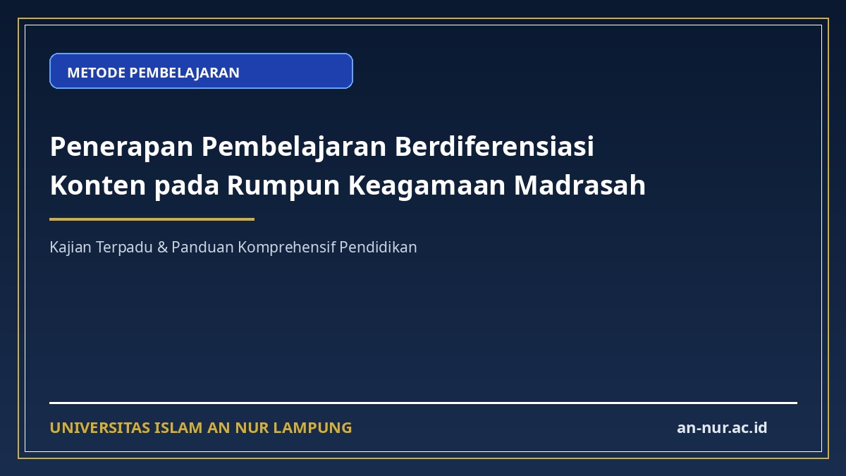 Penerapan Pembelajaran Berdiferensiasi Konten pada Rumpun Keagamaan Madrasah