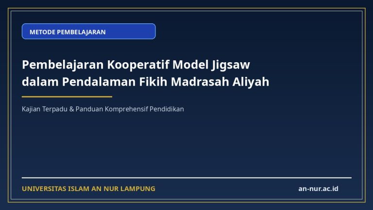 Pembelajaran Kooperatif Model Jigsaw dalam Pendalaman Fikih Madrasah Aliyah