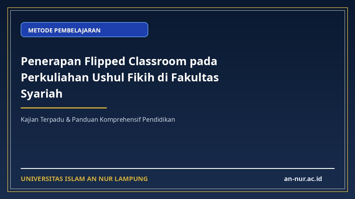Penerapan Flipped Classroom pada Perkuliahan Ushul Fikih di Fakultas Syariah