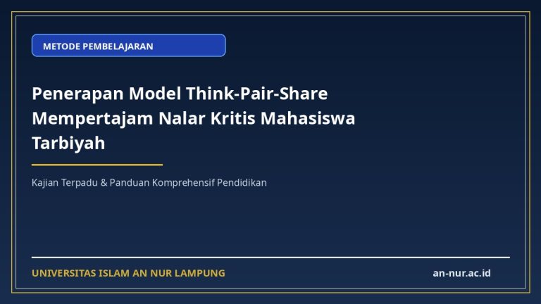 Penerapan Model Think-Pair-Share Mempertajam Nalar Kritis Mahasiswa Tarbiyah