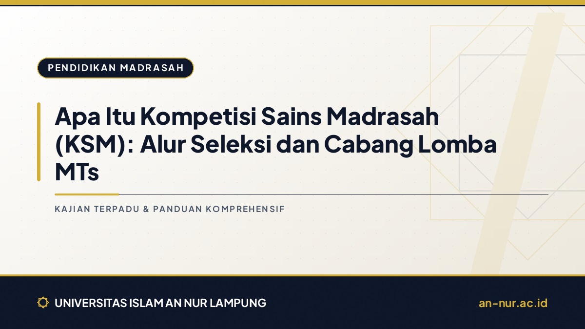 Apa Itu Kompetisi Sains Madrasah (KSM): Alur Seleksi dan Cabang Lomba MTs