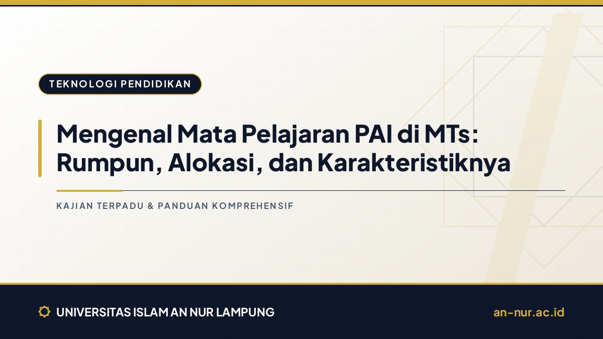 Mengenal Mata Pelajaran PAI di MTs: Rumpun, Alokasi, dan Karakteristiknya
