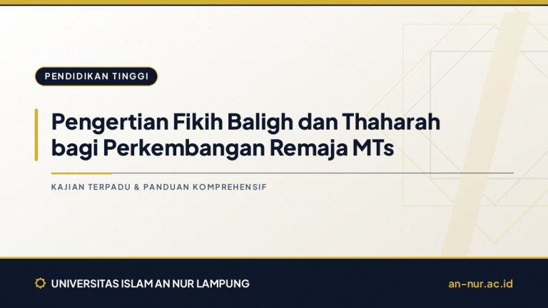 Pengertian Fikih Baligh dan Thaharah bagi Perkembangan Remaja MTs