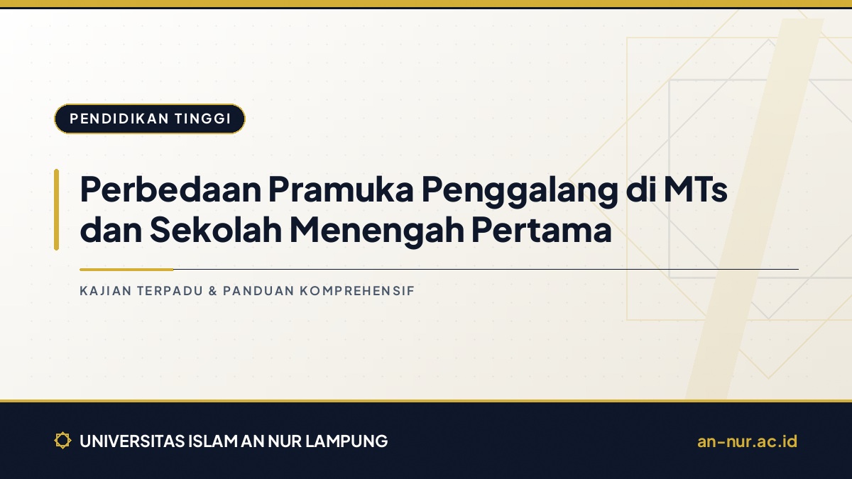 Perbedaan Pramuka Penggalang di MTs dan Sekolah Menengah Pertama