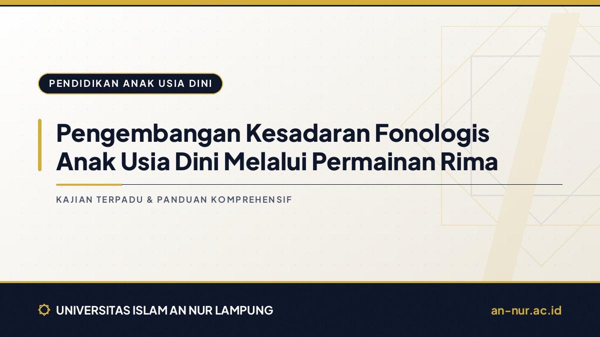 Pengembangan Kesadaran Fonologis Anak Usia Dini Melalui Permainan Rima