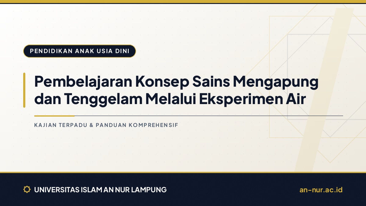Pembelajaran Konsep Sains Mengapung dan Tenggelam Melalui Eksperimen Air