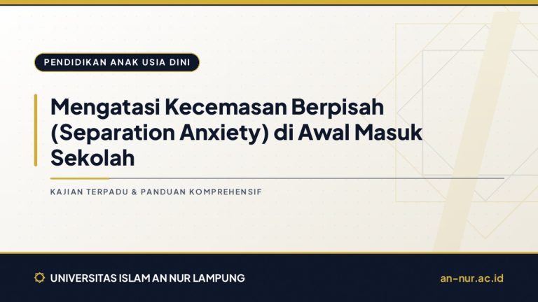 Mengatasi Kecemasan Berpisah (Separation Anxiety) di Awal Masuk Sekolah