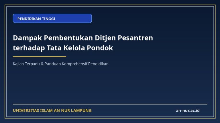 Dampak Pembentukan Ditjen Pesantren terhadap Tata Kelola Pondok