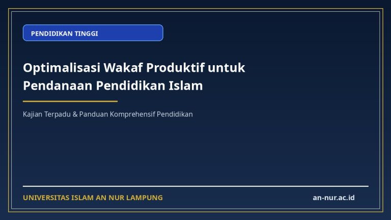 Optimalisasi Wakaf Produktif untuk Pendanaan Pendidikan Islam