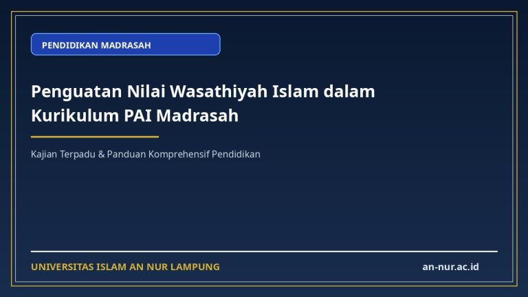 Penguatan Nilai Wasathiyah Islam dalam Kurikulum PAI Madrasah