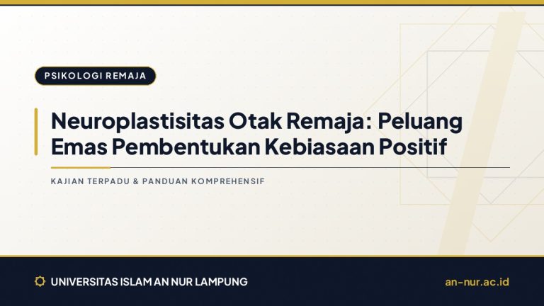 Neuroplastisitas Otak Remaja: Peluang Emas Pembentukan Kebiasaan Positif