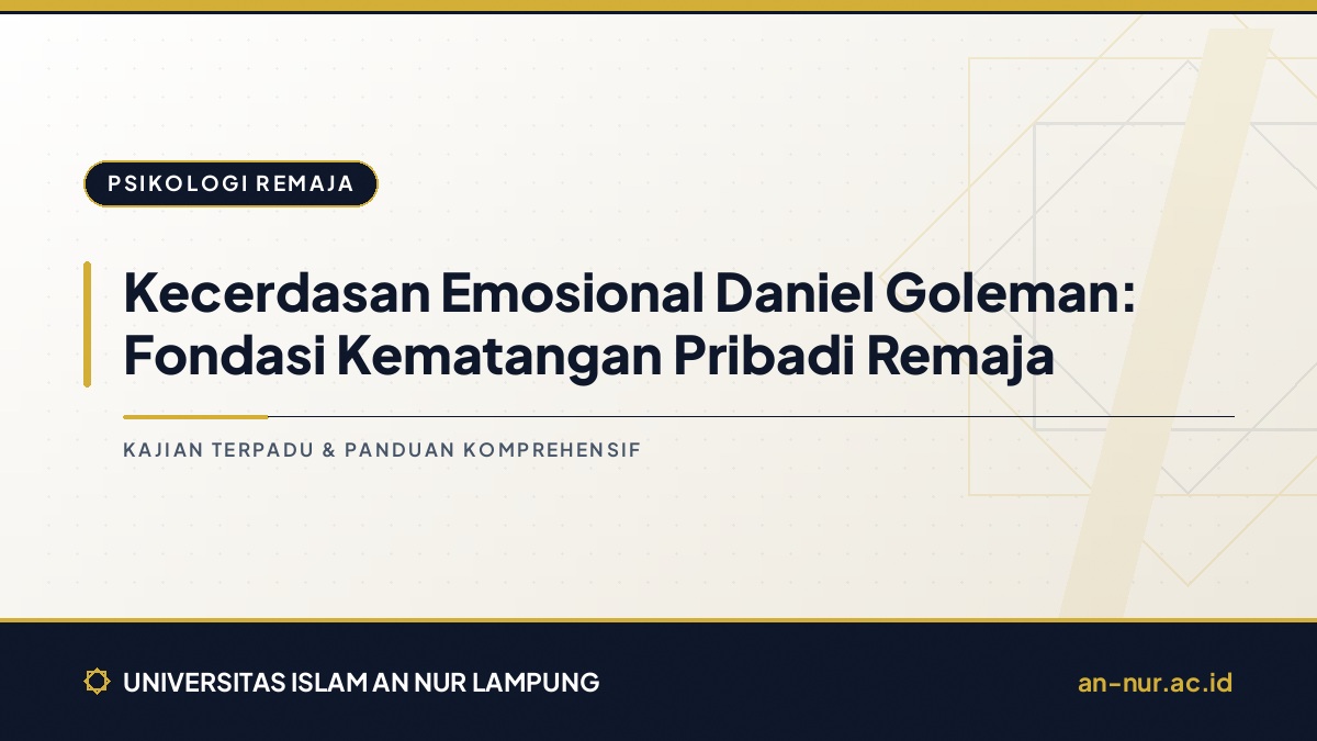 Kecerdasan Emosional Daniel Goleman: Fondasi Kematangan Pribadi Remaja