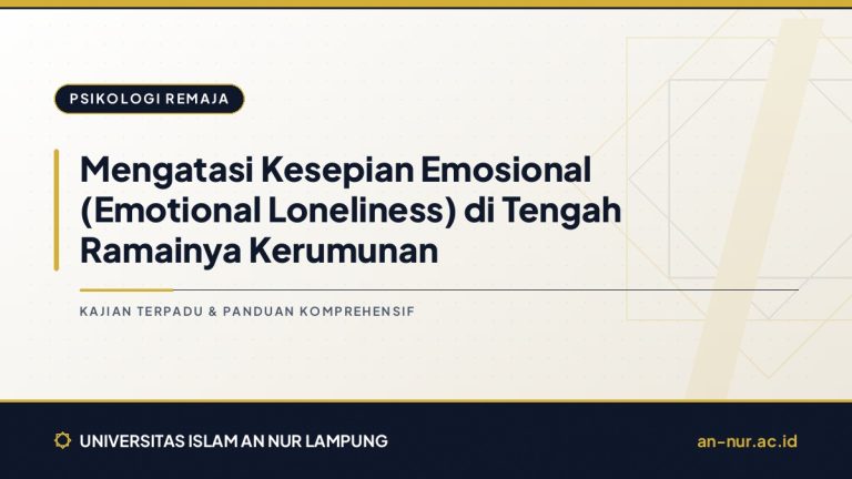 Mengatasi Kesepian Emosional (Emotional Loneliness) di Tengah Ramainya Kerumunan