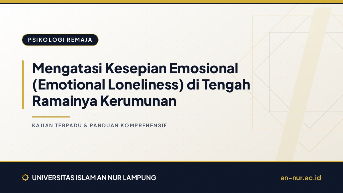 Mengatasi Kesepian Emosional (Emotional Loneliness) di Tengah Ramainya Kerumunan