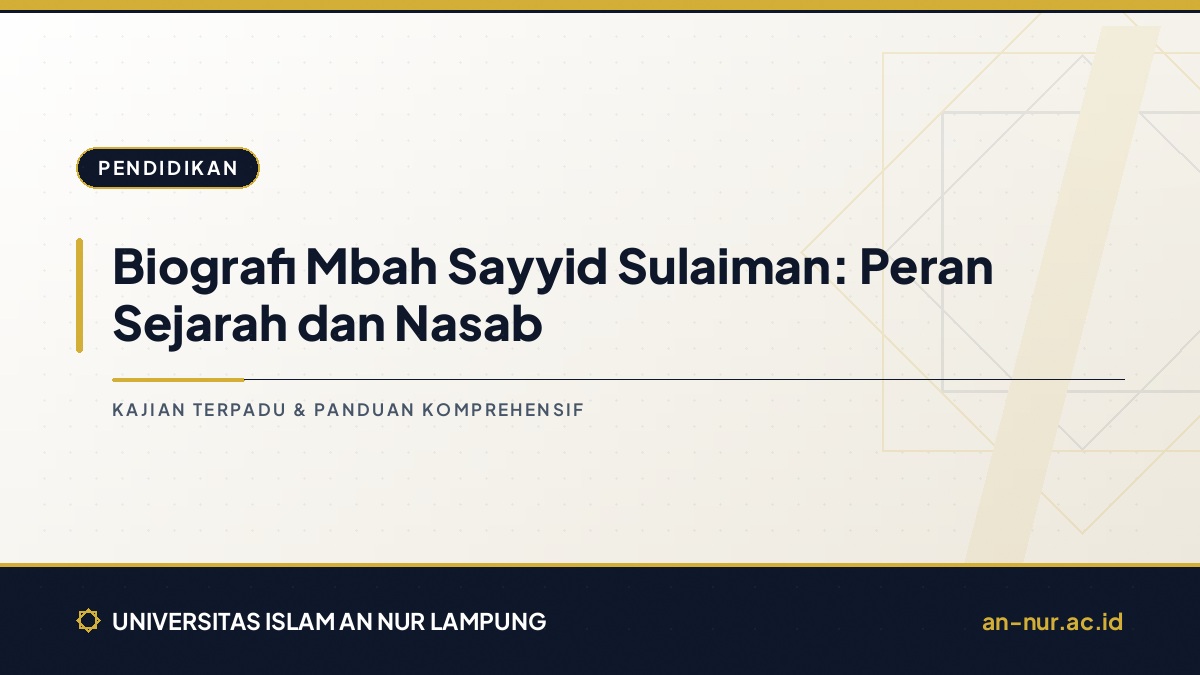 Biografi Mbah Sayyid Sulaiman: Peran Sejarah dan Nasab