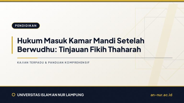 Hukum Masuk Kamar Mandi Setelah Berwudhu: Tinjauan Fikih Thaharah