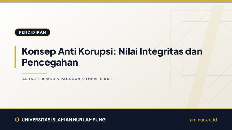 Konsep Anti Korupsi: Nilai Integritas dan Pencegahan