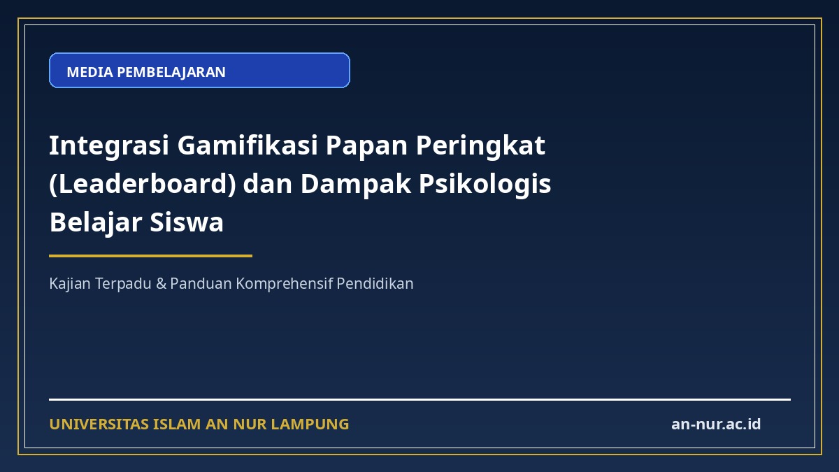 Integrasi Gamifikasi Papan Peringkat (Leaderboard) dan Dampak Psikologis Belajar Siswa